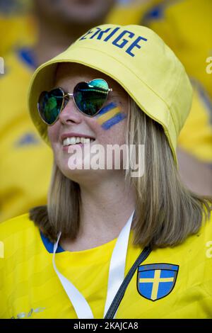 Schwedischer Fan im Rahmen des UEFA Euro 2016 Gruppe E-Spiels zwischen Schweden und Belgien im Stade de Nice in Nizza, Frankreich am 22. Juni 2016 (Foto von Andrew Surma/NurPhoto) *** Bitte benutzen Sie die Gutschrift aus dem Credit Field *** Stockfoto