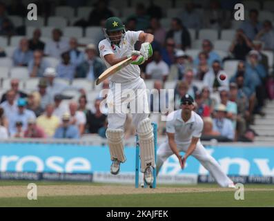 Der pakistanische Younis Khan spielte am dritten Tag des vierten Investec Test Match zwischen England und Pakistan am 13. 2016. August im Kia Oval Stadium in London Stockfoto