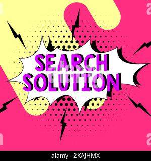 Inspiration zeigt Zeichen Lösung suchen. Wort für die Suche nach der richtigen Antwort beim Umgang mit einem Problem Frame mit Blättern und Blumen um und Stockfoto