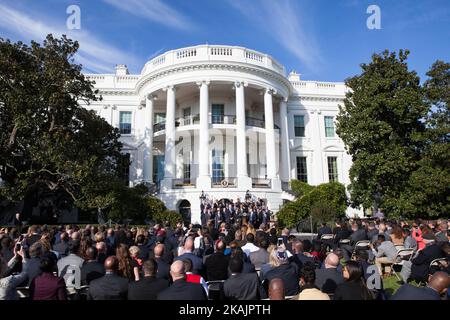 Präsident Obama ehrte am Donnerstag, den 10. November 2016, den NBA-Champion Cleveland Cavaliers aus dem Jahr 2016 auf dem South Lawn des Weißen Hauses in Washington, D.C.. (Foto von Cheriss May/NurPhoto) *** Bitte nutzen Sie die Gutschrift aus dem Kreditfeld *** Stockfoto