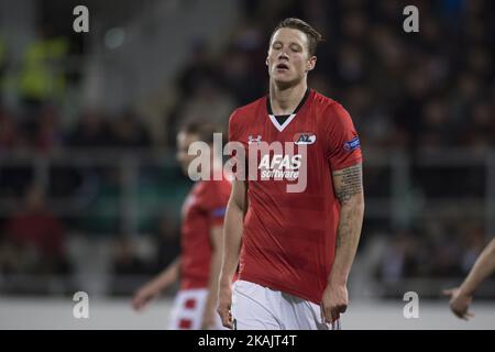 Wout Weghorst von AZ im Rahmen des UEFA Europa League Group D-Spiels zwischen dem FC Dundalk und AZ Alkmaar am 24. November 20016 im Tallaght Stadium in Dublin, Irland Stockfoto