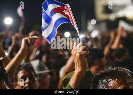 Raul Castro, Kubas gegenwärtiger Führer, Mitglieder der kubanischen Regierung, viele Staatsoberhaupt und Beamte aus der ganzen Welt und Hunderttausende Kubaner, zollen Fidel Castro, dem ehemaligen Ministerpräsidenten und Präsidenten Kubas, Tribut. Die in der späten Nacht des 25. November 2016 im Alter von 90 Jahren sterben. Am Dienstag, den 29. November 2016, auf dem Platz der Revolution, Havanna, Kuba. Foto von Artur Widak *** Bitte nutzen Sie die Gutschrift aus dem Kreditfeld *** Stockfoto