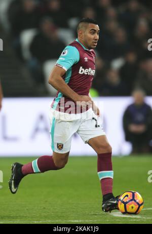 Dimitri Payet von West Ham United während des Premier League-Spiels zwischen West Ham United und Hull City im London Stadium, Queen Elizabeth II Olympic Park, London am 17. Dez 2016 (Foto von Kieran Galvin/NurPhoto) *** Bitte benutzen Sie die Gutschrift aus dem Credit Field *** Stockfoto