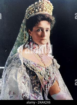 ALEXANDRA FEODOROVNA -n Alix von Hessen - (1872-1918) Consort des Zaren Nikolaus II. Im Jahr 1908 Stockfoto