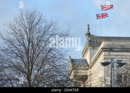 Eine allgemeine Ansicht des Stormont House, des Hauptquartiers des nordirischen Büros an dem Tag, an dem Martin McGuinness als stellvertretender erster Minister zurücktritt. Am Montag, den 9. Januar 2017, in Belfast, Nordirland, Vereinigtes Königreich. Foto von Artur Widak *** Bitte nutzen Sie die Gutschrift aus dem Kreditfeld *** Stockfoto