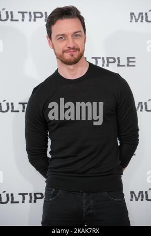 James McAvoy nimmt am 12. Januar 2017 an der 'Multiple' ('Split') Film-Fotozelle im Villamagna Hotel in Madrid Teil (Foto von Gabriel Maseda/NurPhoto) *** Bitte nutzen Sie die Gutschrift aus dem Credit-Feld *** Stockfoto