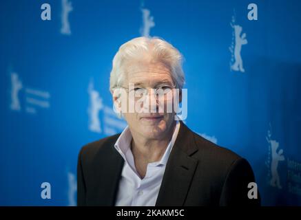 Schauspieler Richard Gere nimmt am 10. Februar 2017 im Grand Hyatt Hotel in Berlin, Deutschland, an der Fotoschau des Dinner-Films während des Berlinale International Film Festival 67. Teil (Foto: Samuel de Roman COOLMedia/NurPhoto) *** Bitte verwenden Sie die Gutschrift aus dem Credit Field *** Stockfoto