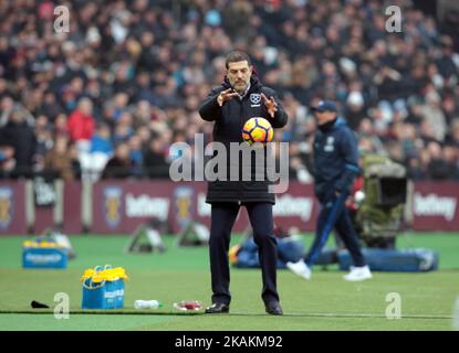 West Ham United Manager Slaven Bilic beim EPL - Premier League Spiel zwischen West Ham United gegen West Bromwich Albion im London Stadium, Queen Elizabeth II Olympic Park, London, Großbritannien am 11. Februar 2017. (Foto von Kieran Galvin/NurPhoto) *** Bitte benutzen Sie die Gutschrift aus dem Kreditfeld *** Stockfoto