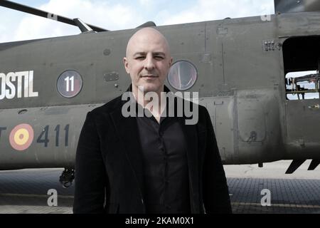 Roberto Alamo nimmt am 6. März 2017 an der Fotoansichtsbehörde „Zona Hostil“ auf dem Militärstützpunkt FAMET in Colmenar Viejo, Spanien, Teil. (Foto von Oscar Gonzalez/NurPhoto) *** Bitte benutzen Sie die Gutschrift aus dem Kreditfeld *** Stockfoto