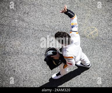 Fernando Alonso aus Spanien von McLaren Honda MCL32 während der Formel-1-Wintertests auf dem Circuit de Catalunya am 10. März 2017 in Montmelo, Spanien. (Foto von Xavier Bonilla/NurPhoto) *** Bitte nutzen Sie die Gutschrift aus dem Kreditfeld *** Stockfoto