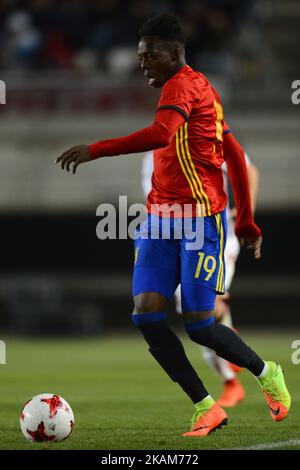 Iñaki Williams (Athletic Club) während des Freundschaftsspiel der Nationalmannschaften U21 von Spanien gegen Dänemark im Stadion von La Condomina, Murcia, SPANIEN. März 23. 2017 . (Foto von Jose Breton/Nurphoto) (Foto von Jose Breton/NurPhoto) *** Bitte nutzen Sie die Gutschrift aus dem Kreditfeld *** Stockfoto