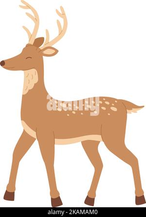Niedlicher Weihnachtshirsch. Vektordarstellung auf weißem Hintergrund isoliert Stock Vektor