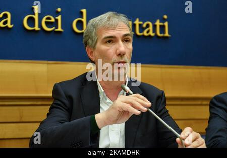 Giulio Marcon während der Konferenz Sinistra Itiana, DEF, in Rom, Italien am 07. April 2017. (Foto von Silvia Lore/NurPhoto) *** Bitte nutzen Sie die Gutschrift aus dem Kreditfeld *** Stockfoto