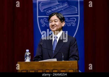 Der japanische Kronprinz Naruhito, aufgenommen während seines Besuchs in Malaysia an der Universität von Malaiisch in Kuala Lumpur am 14. April 2017. Naruhito ist auf einem fünftägigen Besuch in Malaysia. (Foto von Chris Jung/NurPhoto) *** Bitte nutzen Sie die Gutschrift aus dem Kreditfeld *** Stockfoto