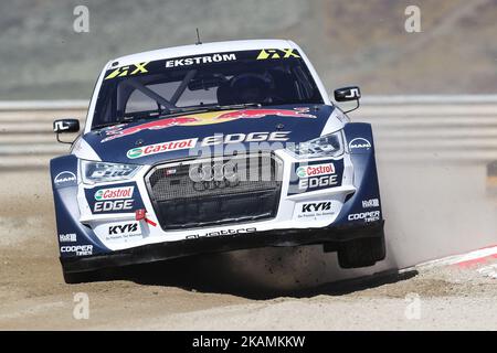 Mattias EKSTROM (SWE) im Audi S1 von EKS im Einsatz während des World RX of Portugal 2017, auf dem Montalegre International Circuit in Portugal am 22. April 2017. (Foto von Paulo Oliveira / DPI / NurPhoto) *** Bitte nutzen Sie die Gutschrift aus dem Kreditfeld *** Stockfoto