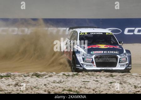 Mattias EKSTROM (SWE) im Audi S1 von EKS im Einsatz während des World RX of Portugal 2017, auf dem Montalegre International Circuit in Portugal am 22. April 2017. (Foto von Paulo Oliveira / DPI / NurPhoto) *** Bitte nutzen Sie die Gutschrift aus dem Kreditfeld *** Stockfoto