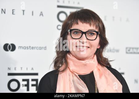 Die Direktorin des Polnischen Filminstituts, Magdalena Sroka, nimmt an der Eröffnungsgala des NETIA OFF CAMERA International Festival of Independent Cinema im Kijow.Centrum in Krakau Teil. Am Freitag, den 28. April 2017, in Krakau, Polen. Foto von Artur Widak *** Bitte nutzen Sie die Gutschrift aus dem Kreditfeld *** Stockfoto