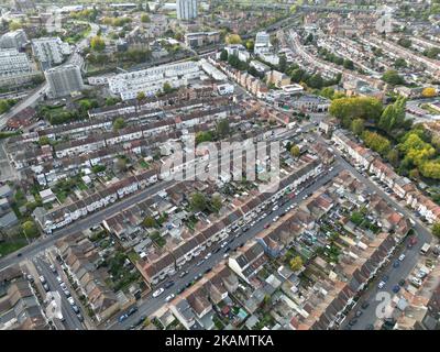 Ilford East London Luftdrohnenansicht in hohem Winkel Stockfoto