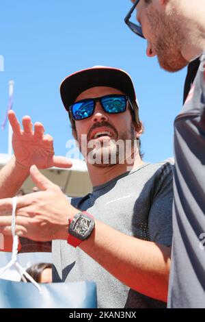 Fernando Alonso, McLaren Honda während des Formel-1-GP von Spanien 2017, der am 14. Mai 2017 auf dem Circuit Barcelona Catalunuya in Barcelona, Spanien, gefeiert wurde. (Foto von Urbanandsport/NurPhoto) *** Bitte nutzen Sie die Gutschrift aus dem Kreditfeld *** Stockfoto