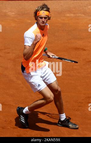 Tennis ATP Internazionali d'Italia BNL Dritte Runde Alexander Zverev (GER) beim Foro Italico in Rom, Italien am 18. Mai 2017. (Foto von Matteo Ciambelli/NurPhoto) *** Bitte nutzen Sie die Gutschrift aus dem Kreditfeld *** Stockfoto