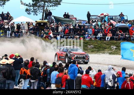 Craig Breen und Scott Martin im Rahmen der SS2 Viana do Castelo von der WRC Vodafone Rally de Portugal 2017 in Matosinhos in Portugal am C3 19. Mai 2017 in Aktion. (Foto von Paulo Gaudencio / DPI / NurPhoto) *** Bitte nutzen Sie die Gutschrift aus dem Kreditfeld *** Stockfoto