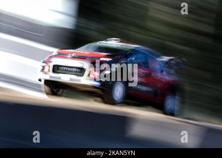 Craig Breen und Scott Martin im Rahmen des WRC C3 von Croen Total Aby Dhabi WRT im Einsatz während der WRC Vodafone Rally de Portugal 2017 in Matosinhos in Portugal am 18. Mai 2017. (Foto von Paulo Oliveira / DPI / NurPhoto) *** Bitte nutzen Sie die Gutschrift aus dem Kreditfeld *** Stockfoto