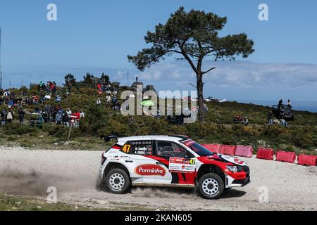 Miguel Campos und Antonio Costa in Skoda Fabia RS im Einsatz während der SS2 Viana do Castelo von WRC Vodafone Rally de Portugal 2017, in Matosinhos in Portugal am 19. Mai 2017. (Foto von Paulo Oliveira / DPI / NurPhoto) *** Bitte nutzen Sie die Gutschrift aus dem Kreditfeld *** Stockfoto