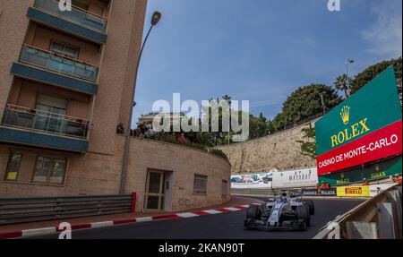 Der Brasilianer und Williams Martini-Rennfahrer, der Fahrer, fahren am 25. Mai 2017 in Monte Carlo, Monaco, während des Trainings zum Formel 1 Grand Prix de Monaco. (Foto von Robert Szaniszló/NurPhoto) *** Bitte nutzen Sie die Gutschrift aus dem Kreditfeld *** Stockfoto