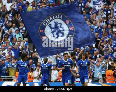 Chelseas Diego Costa feiert das erste Tor seiner Seite während des Emirates FA Cup - Finale zwischen Arsenal und Chelsea im Wembley Stadium am 27 2017. Mai , England (Foto von Kieran Galvin/NurPhoto) *** Bitte benutzen Sie die Gutschrift aus dem Credit Field *** Stockfoto