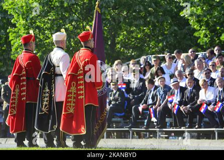 Feier des 26.. Jahrestages der kroatischen Streitkräfte im Sportzentrum Jarun in Zagreb, Kroatien am 28. Mai 2017. (Foto von Alen Gurovic/NurPhoto) *** Bitte nutzen Sie die Gutschrift aus dem Kreditfeld *** Stockfoto