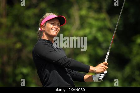 Suzann Pettersen aus Norwegen schlägt sich während der Finalrunde der LPGA Volvik Championship im Travis Pointe Country Club, Ann Arbor, MI, USA, am Sonntag, den 28. Mai, am 7.. 2017. (Foto von Jorge Lemus/NurPhoto) *** Bitte benutzen Sie die Gutschrift aus dem Kreditfeld *** Stockfoto