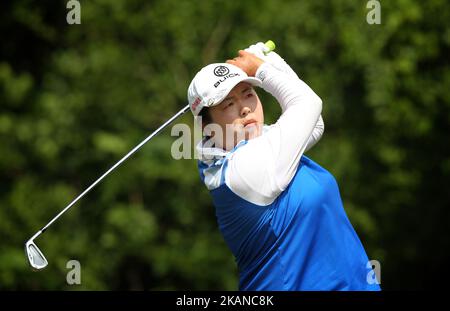 Shanshan Feng aus China schlägt sich während der Finalrunde der LPGA Volvik Championship im Travis Pointe Country Club, Ann Arbor, MI, USA, am Sonntag, den 28. Mai, am 7.. 2017. (Foto von Jorge Lemus/NurPhoto) *** Bitte benutzen Sie die Gutschrift aus dem Kreditfeld *** Stockfoto