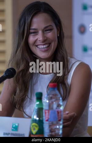 Ana Ivanovic ehemalige Roland Garros-Meisterin bei einem Interview beim Roland Garros Grand Slam Turnier - Tag 12 am 8. Juni 2017 in Paris, Frankreich. (Foto von Robert Szaniszló/NurPhoto) *** Bitte nutzen Sie die Gutschrift aus dem Kreditfeld *** Stockfoto