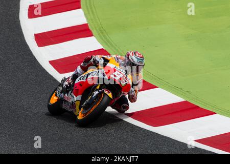 93 Marc Marquez aus Spanien vom Repsol Honda Team (Honda) während des Monter Energy Catalonia Grand Prix, auf dem Circuit de Barcelona-Catalunya am 9. Juni 2017. (Foto von Xavier Bonilla/NurPhoto) *** Bitte nutzen Sie die Gutschrift aus dem Kreditfeld *** Stockfoto