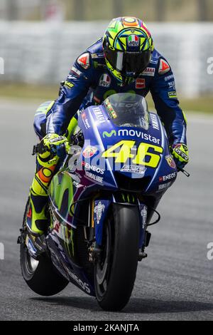 46 Valentino Rossi aus Italien von Movistar Yamaha Moto GP (Yamaha) während des Monter Energy Catalonia Grand Prix, auf dem Circuit de Barcelona-Catalunya am 9. Juni 2017. (Foto von Xavier Bonilla/NurPhoto) *** Bitte nutzen Sie die Gutschrift aus dem Kreditfeld *** Stockfoto