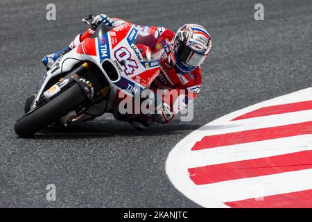 04 Andrea Dovicioso aus Italien vom Ducati Team (Ducati) während des Monter Energy Catalonia Grand Prix, auf dem Circuit de Barcelona-Catalunya am 9. Juni 2017. (Foto von Xavier Bonilla/NurPhoto) *** Bitte nutzen Sie die Gutschrift aus dem Kreditfeld *** Stockfoto