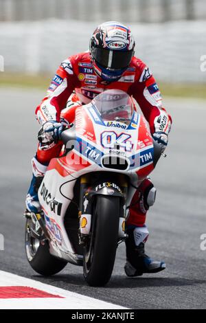 04 Andrea Dovicioso aus Italien vom Ducati Team (Ducati) während des Monter Energy Catalonia Grand Prix, auf dem Circuit de Barcelona-Catalunya am 9. Juni 2017. (Foto von Xavier Bonilla/NurPhoto) *** Bitte nutzen Sie die Gutschrift aus dem Kreditfeld *** Stockfoto