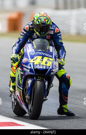 46 Valentino Rossi aus Italien von Movistar Yamaha Moto GP (Yamaha) während des Monter Energy Catalonia Grand Prix, auf dem Circuit de Barcelona-Catalunya am 9. Juni 2017. (Foto von Xavier Bonilla/NurPhoto) *** Bitte nutzen Sie die Gutschrift aus dem Kreditfeld *** Stockfoto