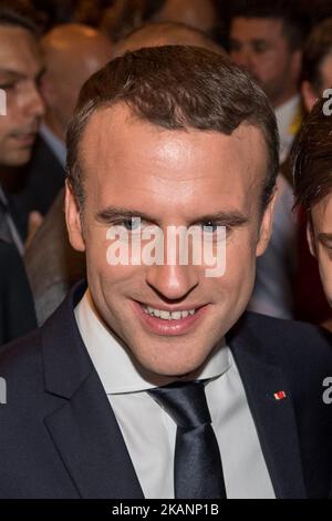 Emmanuel Macron, Frankreichs Präsident, nimmt am Donnerstag, dem 15. Juni 2017, an der Viva Technology-Konferenz in Paris Teil. (Foto von Julien Mattia/NurPhoto) *** Bitte nutzen Sie die Gutschrift aus dem Kreditfeld *** Stockfoto