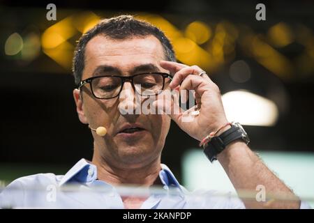 Co-Chef und Spitzenkandidat der Grünen (Buendnis 90/die Grünen) für die Bundestagswahl Cem Oezdemir spricht während des Bundeskongresses am 16. Juni 2017 im Velodrom in Berlin. (Foto von Emmanuele Contini/NurPhoto) *** Bitte benutzen Sie die Gutschrift aus dem Kreditfeld *** Stockfoto