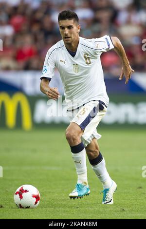 Lorenzo Pellegrini aus Italien während der UEFA-U-21-Europameisterschaft 2017 Gruppe C zwischen der Tschechischen Republik und Italien im Tychy-Stadion in Tychy, Polen am 21. Juni 2017 (Foto von Andrew Surma/NurPhoto) *** Bitte benutzen Sie die Gutschrift aus dem Kreditfeld *** Stockfoto