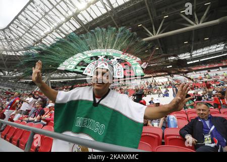 Unterstützer der mexikanischen Nationalmannschaft beim Spiel der Gruppe A - FIFA Confederations Cup Russia 2017 zwischen Russland und Mexiko in der Kazan Arena am 24. Juni 2017 in Kazan, Russland. (Foto von Mike Kireev/NurPhoto) *** Bitte nutzen Sie die Gutschrift aus dem Kreditfeld *** Stockfoto