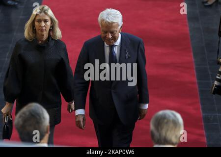 Der ehemalige spanische Premierminister Felipe Gonzalez Márquez bei der Gedenkfeier für den ehemaligen deutschen Bundeskanzler Helmut Kohl am 1. Juli 2017 im Europäischen Parlament in Straßburg, Ostfrankreich. Kohl, der die deutsche Wiedervereinigung überwachte und eine treibende Kraft für die europäische Integration war, starb am 16. Juni im Alter von 87 Jahren. (Foto von Elyxandro Cegarra/NurPhoto) *** Bitte nutzen Sie die Gutschrift aus dem Kreditfeld *** Stockfoto