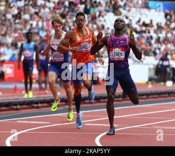 Kerron Clement (USA) bei den 400-Meter-Hürden der Männer während der Muller Anniversary Games im London Stadium in London am 09. Juli 2017 (Foto von Kieran Galvin/NurPhoto) *** Bitte benutzen Sie die Gutschrift aus dem Credit Field *** Stockfoto