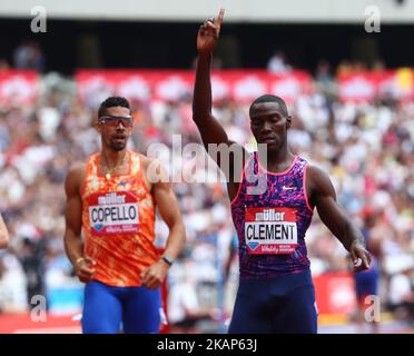 Kerron Clement (USA) bei den 400-Meter-Hürden der Männer während der Muller Anniversary Games im London Stadium in London am 09. Juli 2017 (Foto von Kieran Galvin/NurPhoto) *** Bitte benutzen Sie die Gutschrift aus dem Credit Field *** Stockfoto