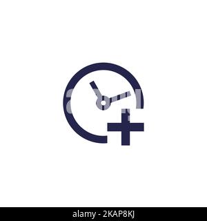 Symbol „Überstunden“, Vektorzeichen „Arbeitszeit“ Stock Vektor