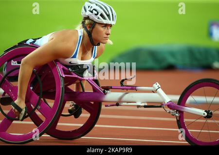 Samantha Kinghorn aus Großbritannien tritt am 19. Juli 2017 im Londoner Stadion in London im Finale der Frauen 400m T53 während der para-Leichtathletik-Weltmeisterschaften an (Foto: Kieran Galvin/NurPhoto) *** Bitte benutzen Sie die Gutschrift aus dem Kreditfeld *** Stockfoto