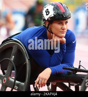 Samantha Kinghorn of Great Britain Finale der Frauen 800m T53 während der World para Athletics Championships im Londoner Stadion am 23. Juli 2017 (Foto von Kieran Galvin/NurPhoto) *** Bitte benutzen Sie die Gutschrift aus dem Credit Field *** Stockfoto