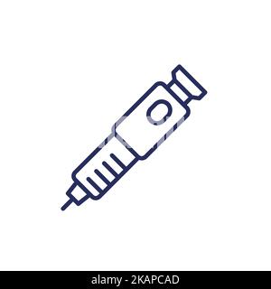 Insulin-Stift-Symbol, Linienvektor Stock Vektor
