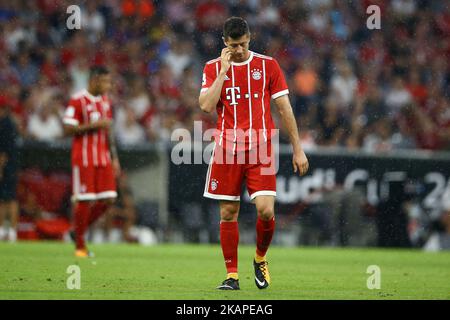 Robert Lewandowski von Bayern beim Audi Cup 2017 Spiel zwischen Bayern München und dem FC Liverpool in der Allianz Arena am 1. August 2017 in München. (Foto von Matteo Ciambelli/NurPhoto) *** Bitte nutzen Sie die Gutschrift aus dem Kreditfeld *** Stockfoto